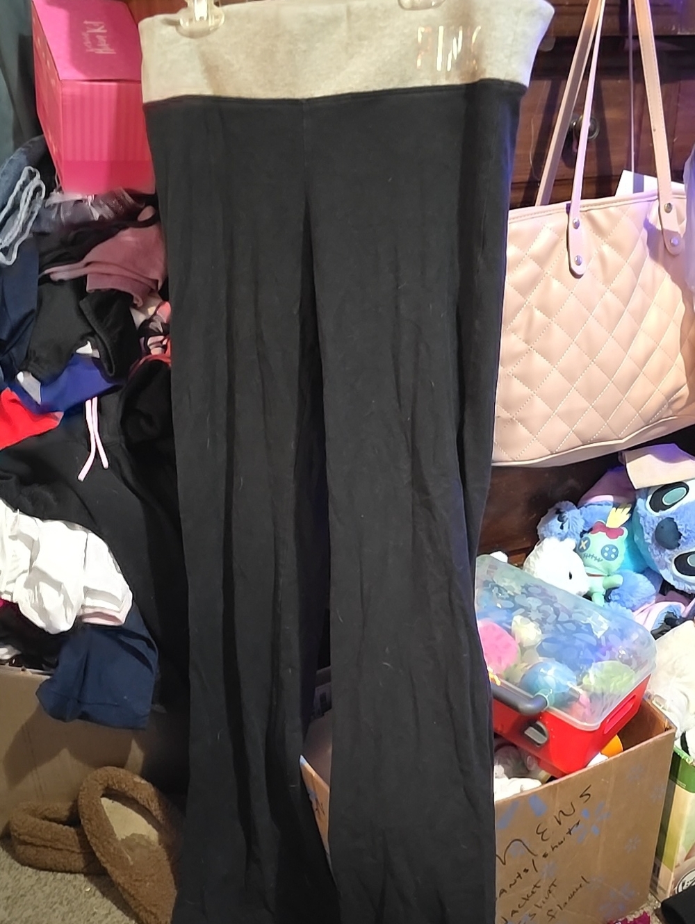 Women’s Black Fold-Over Waist Yoga Pants - Pink  Victoria SECRET